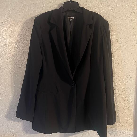 Vtg Emanuel Ungaro Womens Black Wool 97% Blazer Jacket Sz 14/48 Business Office - Picture 5 of 10